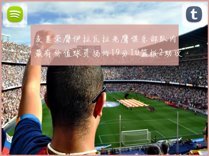麦基荣膺伊拉瓦拉老鹰俱乐部队内最有价值球员场均19分10篮板2助攻成队内最佳